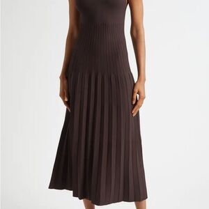 STAUD Chocolate Brown Midi Dress